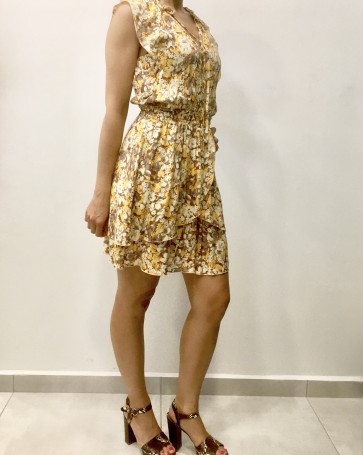 Printed Enzzo mini dress Yellow