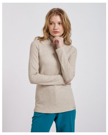 Passager knitted turtleneck blouse Beige