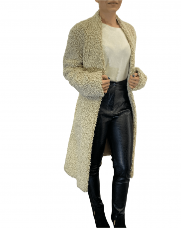 Lynne fur coat with belt Black