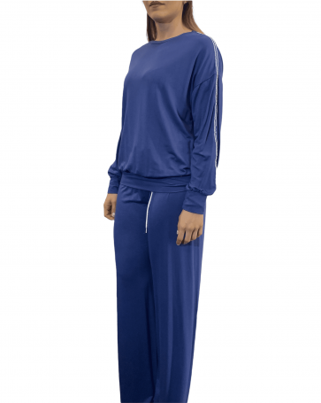 Passager elastic blouse with tress on the sleeve Blue