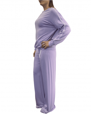 Passager high-waisted trousers in elastic fabric Lilac