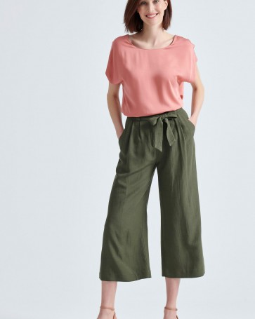 Bill Cost cropped linen pants Olive