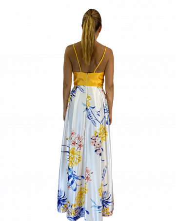 Giorgio Ajutanti printed dress with pleats Yellow