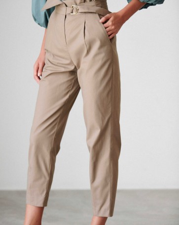 Bill Cost cotton trousers with belt Beige