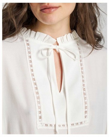Viscose Passager blouse with tresses White