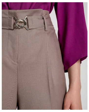 Passager high-waisted trousers with buckle Grey 