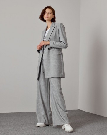 Long Access jacket with belt Grey 