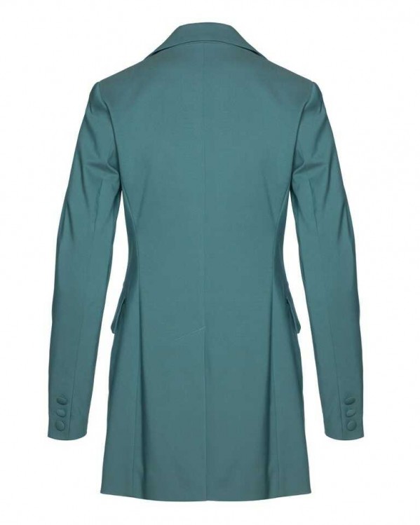 Access long waist jacket with a button Teal