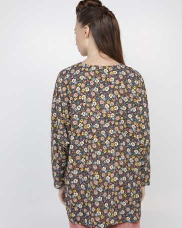 Maki Philosophy printed blouse with pleat Green