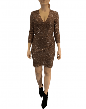 Enzzo dress with sequins Brown