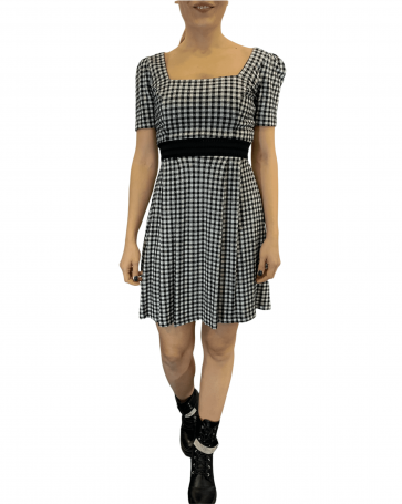 Lynne dress with checkered pattern Grey