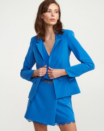 Lynne jacket with decorative chain Blue Cobalt
