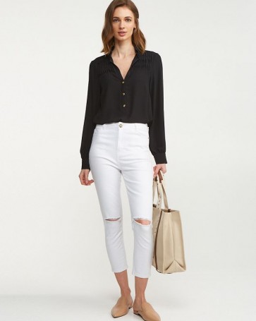 High-waisted jeans Lynne amber White