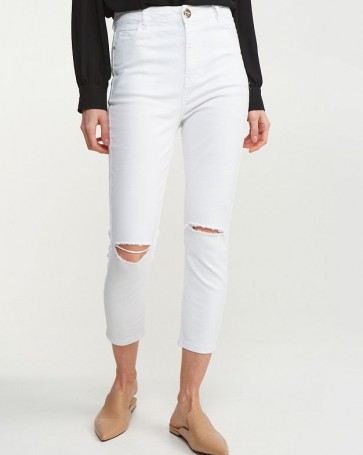 High-waisted jeans Lynne amber White