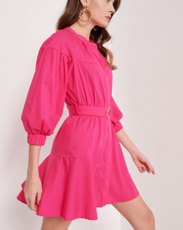 Bill Cost dress with inflatable sleeves Fuchsia