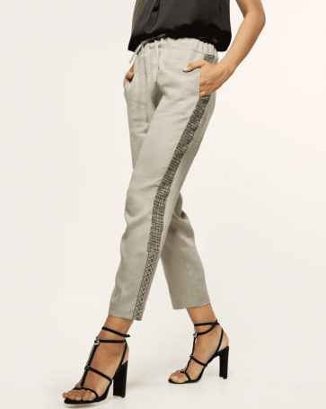 Access trousers band sequins Grey