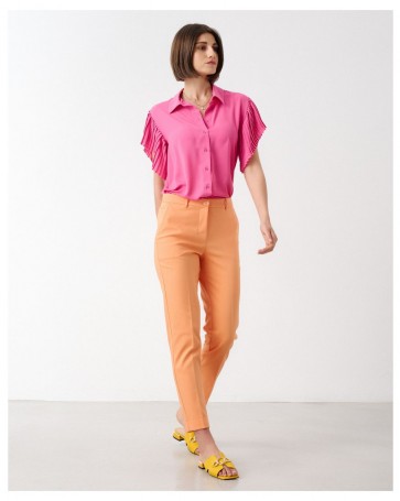 Passager cotton pants with lapel Orange