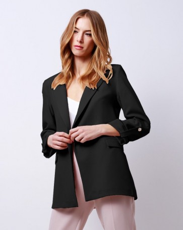 Fibes Fashion jacket with sleeve Black