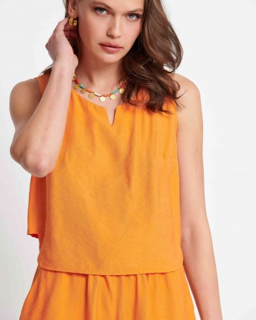 Sleeveless blouse Bill Cost cropped Orange