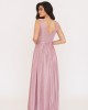 Maxi φόρεμα Exlusive με all over glossy effect Ροζ