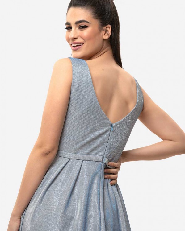 Maxi φόρεμα Exlusive με all over glossy effect Σιέλ