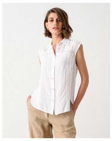 Passager sleeveless linen shirt White