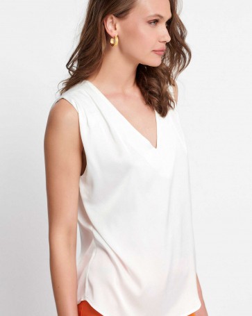 Sleeveless blouse Bill Cost satin face Off White