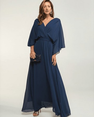 Lynne maxi dress with wide sleeves Blue
