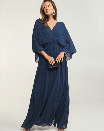 Lynne maxi dress with wide sleeves Blue