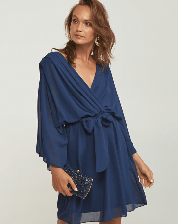 Lynne mini dress with wide sleeves Blue