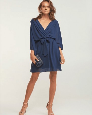 Lynne mini dress with wide sleeves Blue