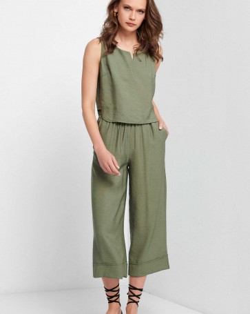 Sleeveless blouse Bill Cost cropped Olive