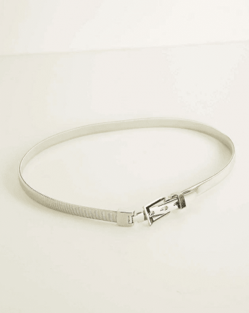 Lynne elastic belt with clasp Silver