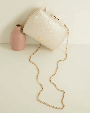 Lynne bag with lurex detail Pearl