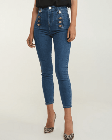 Lynne Amber button up jeans Blue