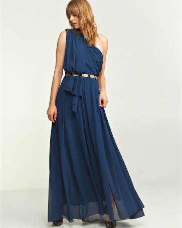 Lynne maxi dress with shoulder design Blue