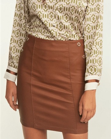 Mini leather look skirt Lynne Camel