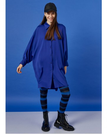 Access shirt with batwing sleeves Blue Royal