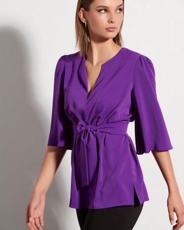 Bill Cost blouse with detachable belt Purple