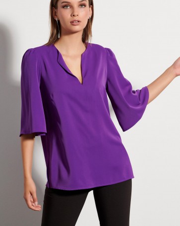 Bill Cost blouse with detachable belt Purple