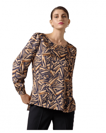 Printed blouse Passager in viscose Camel 