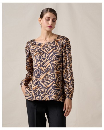 Printed blouse Passager in viscose Camel 