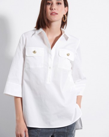  Bill Cost shirt with collar and metallic details White