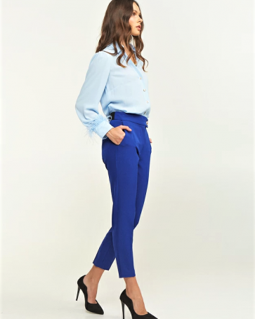 Lynne high-waisted trousers with elastic Blue Royal