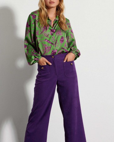 Bill Cost corduroy zip-up panty Purple 
