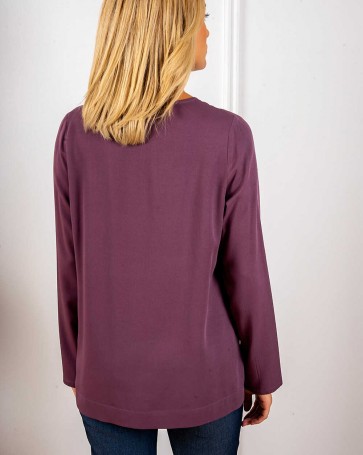 Maki Philosophy blouse wide lapel Purple