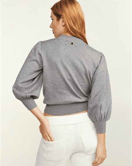 Lynne pullover with 3/4 sleeves Grey