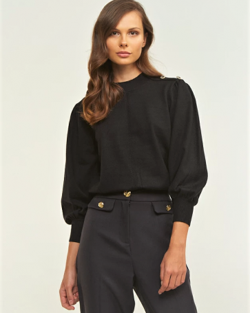 Lynne pullover with 3/4 sleeves Black