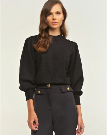 Lynne pullover with 3/4 sleeves Black