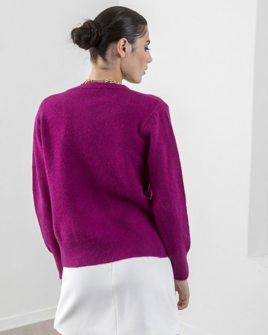 Cento basics knitted cardigan with buttons Fuchsia